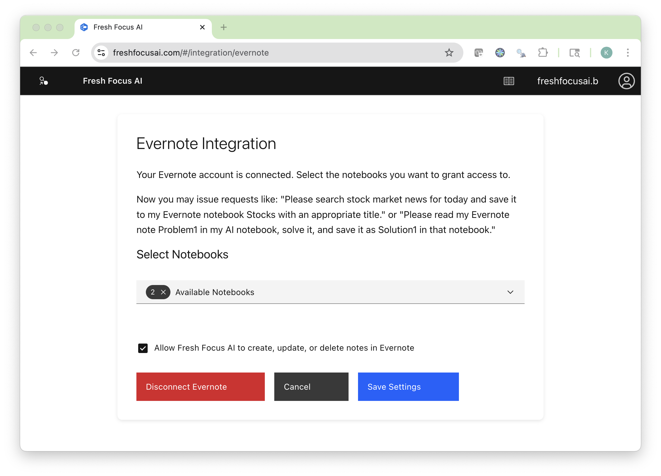 Evernote Integration